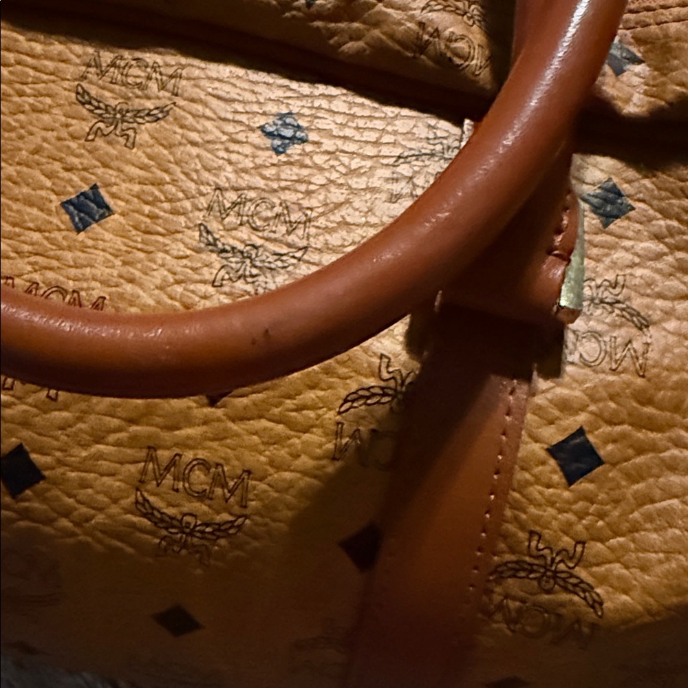 MCM Brown Visetos Monogram Large Size Duffel Bag with Leather Trim 🔥 - Picture 10 of 16